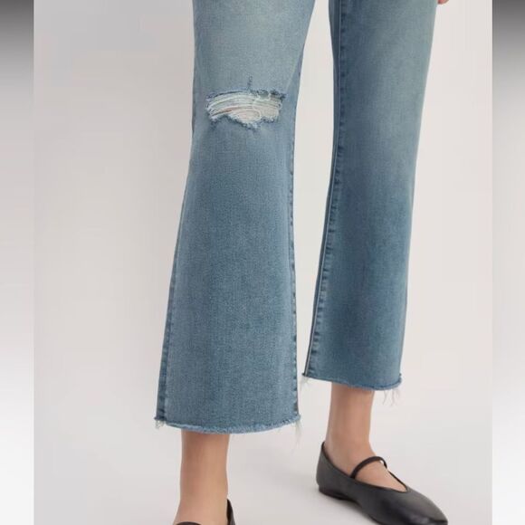 Everlane Women’s The Kick Bootcut distressed medium wash Jean size 30 NWT! - Picture 12 of 13